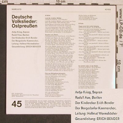 V.A.Deutsche Volkslieder: Ostpreußen,Antje Krieg,Rudolf Aue, Mercato(42 493), D,  - EP - T5637 - 4,00 Euro