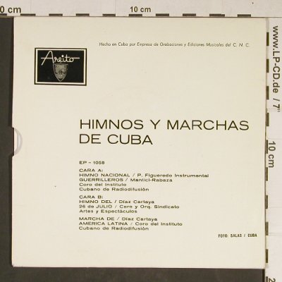 V.A.Himnos y marchas de Cuba: Himno Nacional + 3, Areito(EP-1058), Kuba,  - EP - T829 - 3,00 Euro