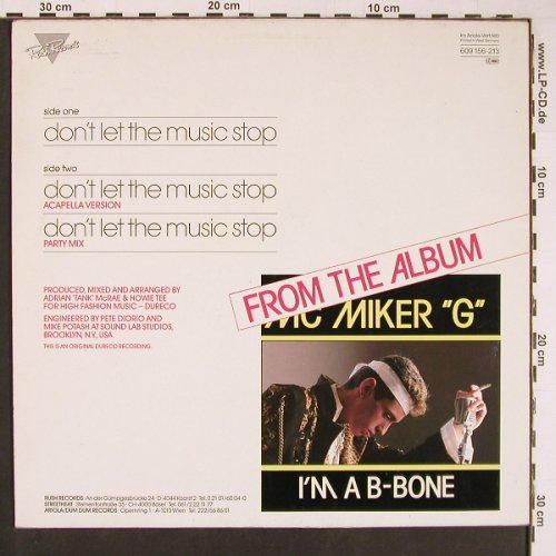 MC Miker"G": Don't Let The Music Stop*3, Rush Records(609 156-213), D,  - 12inch - C2654 - 3,00 Euro
