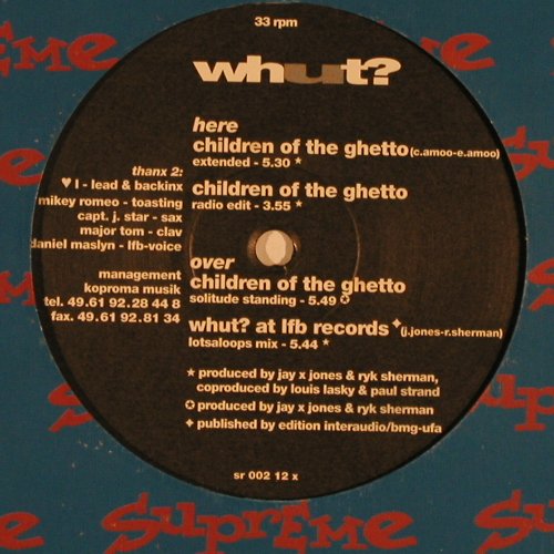 Whut?: Children Of The Ghetto*3+1, Supreme(sr 002 12x), D, FLC,  - 12inch - C4400 - 3,00 Euro