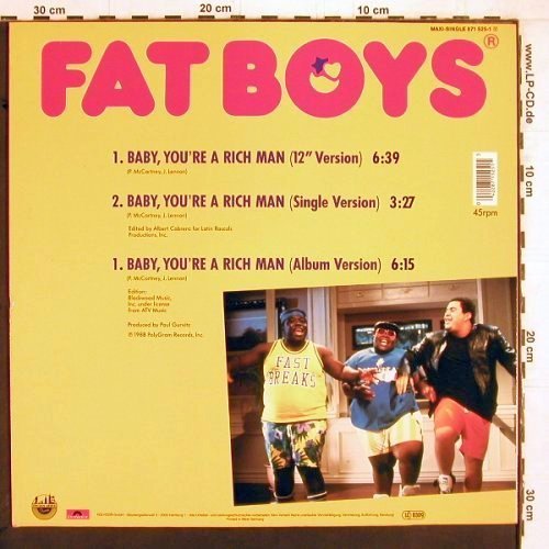 Fat Boys: Baby,You're A Rich Man *3, Polydor(871 525-1), D, 1988 - 12inch - E2301 - 2,50 Euro