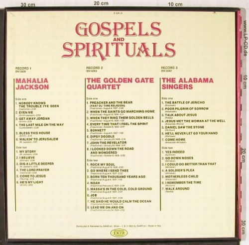 V.A.Gospels and Spirituals: Mahalia Jackson,Golden G.,AlabamaS., Joker(C 84/3), I, 1983 - 3LP - E4967 - 7,50 Euro