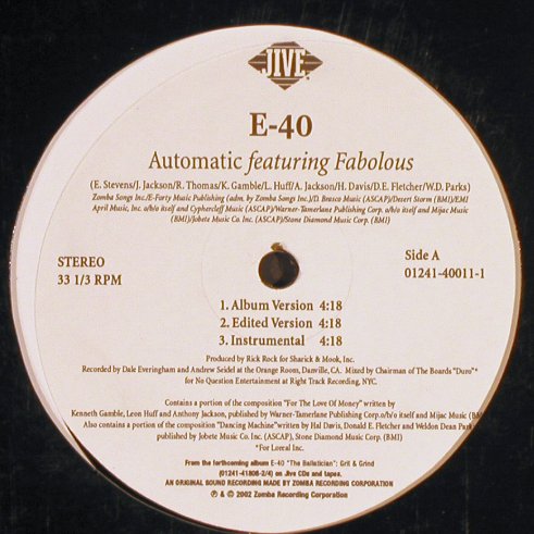E-40: Automatic*3+3, Jive(), US, 2002 - 12inch - E8473 - 3,00 Euro