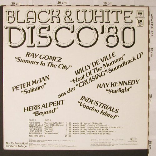 V.A.Black & White Disco'80: SOS Band...Industies,12 Tr., CBS(PROMO 1), NL,Lim.Ed., 1980 - LP - E9561 - 9,00 Euro