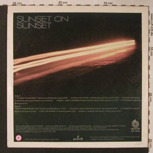 Turner,Tina: Sunset on Sunset, Helicon(HR 1010), PL,  - LP - F3887 - 9,00 Euro