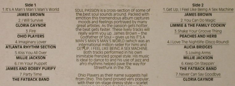 V.A.Soul Passion: James Brown..Gloria Gaynor, vg+/m-, Contour(CN 2055), UK, 1982 - LP - H2574 - 4,00 Euro