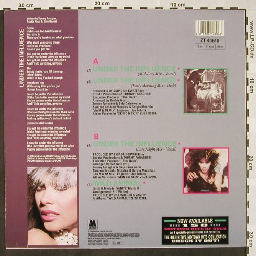 Vanity: Under The Influence*3 / Wild Animal, Motown(ZT 40610), D, 1986 - 12inch - H4428 - 4,00 Euro