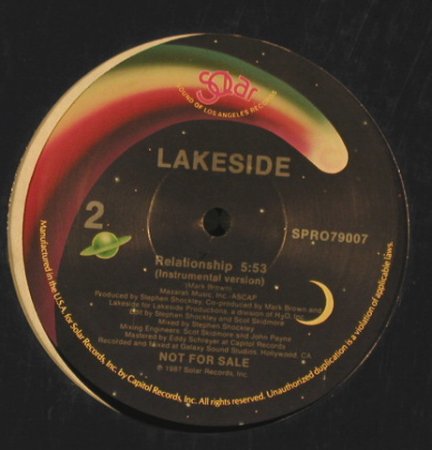 Lakeside: Relationship*2 inst., Solar/Promo, FLC(SPRO79006), US, 1987 - 12inch - H5202 - 4,00 Euro