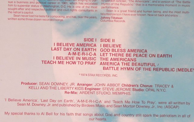 Downey,Jr., Sean Morton: I Believe America, m-/vg+, Stax(STS-5510), US, CO, 1974 - LP - H5610 - 6,00 Euro