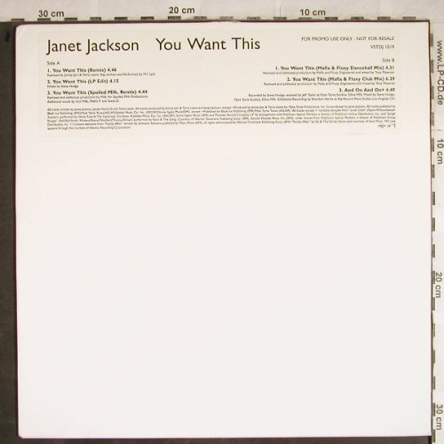 Jackson,Janet: You Want This.Promo,6Tr., m-/vg+, Virgin(VSTDJ 1519), UK, 1994 - 12inch - H8460 - 4,00 Euro