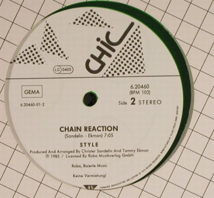 Style: Telephone/Chain Reaction,greenVinyl, Chic(6.20460), D, 1985 - 12inch - H8763 - 3,00 Euro