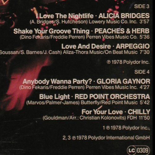 V.A.A Night at the Disco: Gloria Gaynor... Chilly, Foc, Polydor (2664 423), D, 1979 Typ: 2LP Best.-Nr.: V1948 Preis: 5,00 Euro