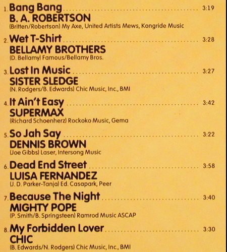 V.A.Hot Disco Night: B.A.Robertson... Rose Royce, WEA (WEA 58 107), D, 1980 Typ: LP Best.-Nr.: V1995 Preis: 5,00 Euro