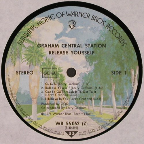 Graham Central Station: Release Yourself, WB (WB 56062), D, 1974 Typ: LP Best.-Nr.: V2083 Preis: 17,50 Euro