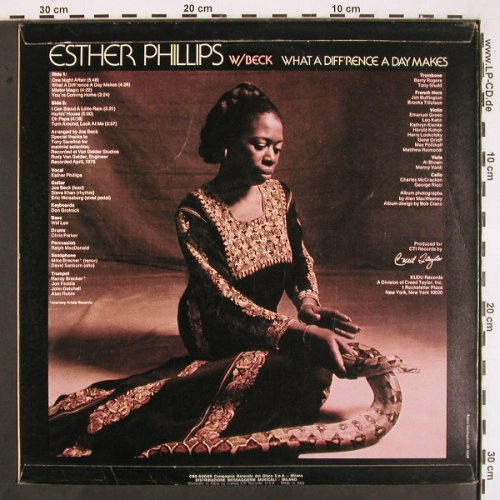 Phillips,Esther - W/Beck: What a Diff'rence a day Make, Kudu (KU 23), I, 1975 Typ: LP Best.-Nr.: V2186 Preis: 12,50 Euro
