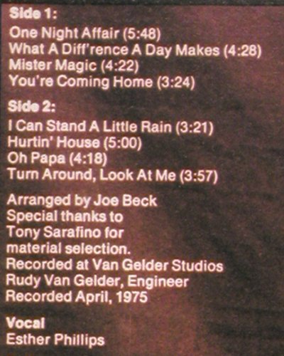 Phillips,Esther - W/Beck: What a Diff'rence a day Make, Kudu (KU 23), I, 1975 Typ: LP Best.-Nr.: V2186 Preis: 12,50 Euro