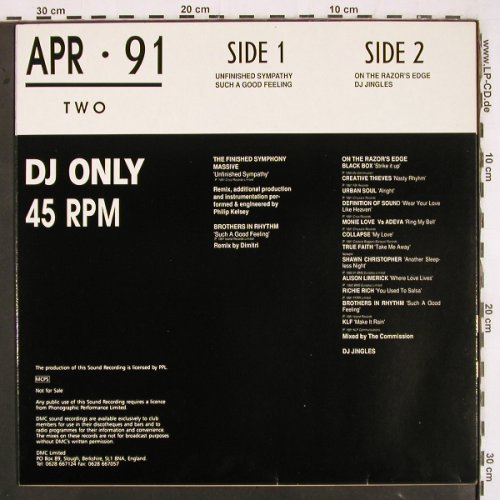 V.A.DMC April  91 - Two: Massive, Brothers in Rhythm, DMC (DMC 99/2), UK, 1991 Typ: 12" Best.-Nr.: V3390 Preis: 9,00 Euro