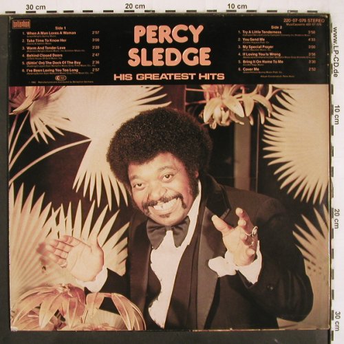 Sledge,Percy: His Greatest Hits, Bellaphon (220 07 076), D, 1982 Typ: LP Best.-Nr.: V3475 Preis: 6,00 Euro