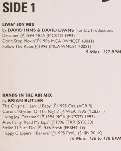 V.A.DMC The Megamixes 166/3/4: Livin'Joy, Re-Jig Pop..RKL Sound V1, DMC (DMC 166/3/4), UK, 1996 Typ: 2LP Best.-Nr.: V3481 Preis: 12,50 Euro