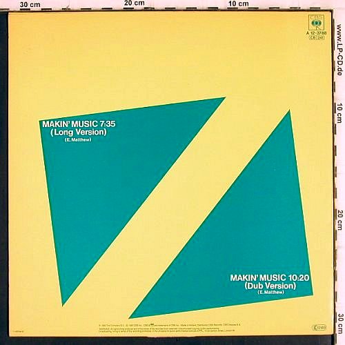 Gary's Gang:&nbsp;Makin' Music* 2 (long/dub), CBS (A 12-3788), NL, 1983 Typ:&nbsp;12" Best.-Nr.:&nbsp;V851 Preis:&nbsp; 5,00 Euro