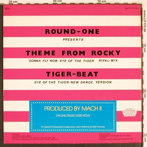 Round-One - Rocky:&nbsp;Theme fr.Rocky,Rival Mix+Tiger Beat, Italoheat (ITH 003), D,Lim.Ed., 1984 Typ:&nbsp;12" Best.-Nr.:&nbsp;V869 Preis:&nbsp; 4,00 Euro