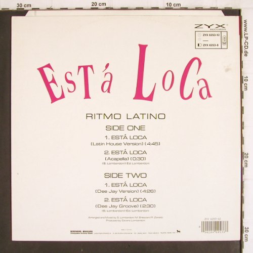 Ritmo Latino:&nbsp;Está Loca*4, ZYX (ZYX 6253-12), D, 1989 Typ:&nbsp;12" Best.-Nr.:&nbsp;V872 Preis:&nbsp; 3,00 Euro