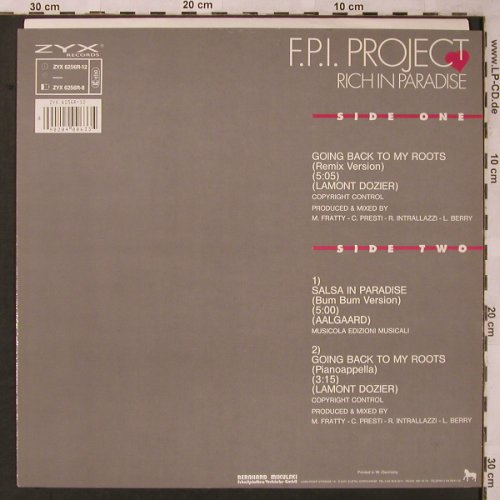 F.P.I.Project: Going Back To My Roots*2+1, ZYX(ZYX 6256R-12), D, 1989 - 12inch - X2181 - 3,00 Euro