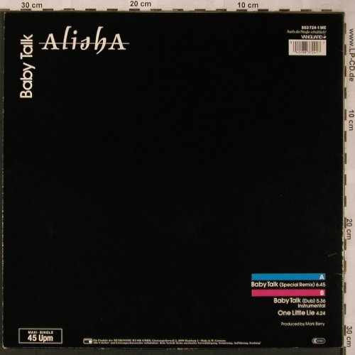 Alisha: Baby Talk *2 / One Little Lie, Metronome(883 724-1 ME), D, 1985 - 12inch - X2226 - 3,00 Euro