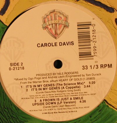 Davis,Carole: It's in my Genes *5+1, LC, WB(0-21218), US, 1990 - 12inch - X2245 - 3,00 Euro