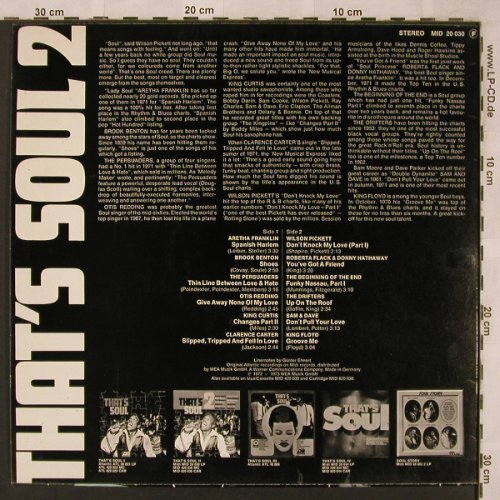 V.A.That's Soul 2: Aretha Franklin...King Floyd,12 Tr., Midi(MID 20 030), D, Ri, 1972 - LP - X2388 - 5,50 Euro