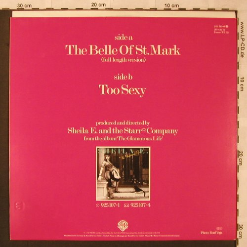 Sheila E.: The Belle Of St.Mark / Too Sexy, WB(920 285-0), D, 1984 - 12inch - X2564 - 4,00 Euro