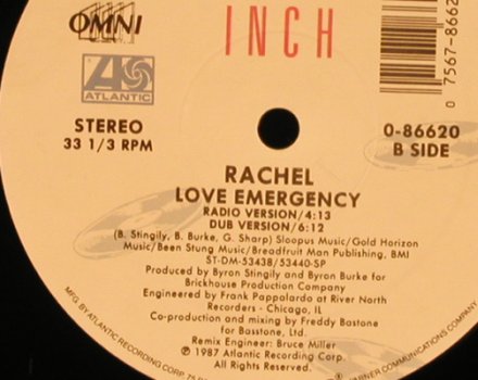 Rachel: Love Emergency*3,club/radio/dub, Atlantic(0-86620), D,33rpm, 1987 - 12inch - X5245 - 3,00 Euro