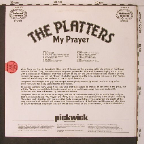 Platters: My Prayer, Hallmark(SHM 876), UK, stoc,  - LP - X7562 - 5,00 Euro