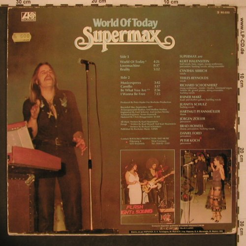 Supermax: World Of Today, m-/VG+, Atlantic(S 90.020), E, 1977 - LP - X7881 - 7,50 Euro