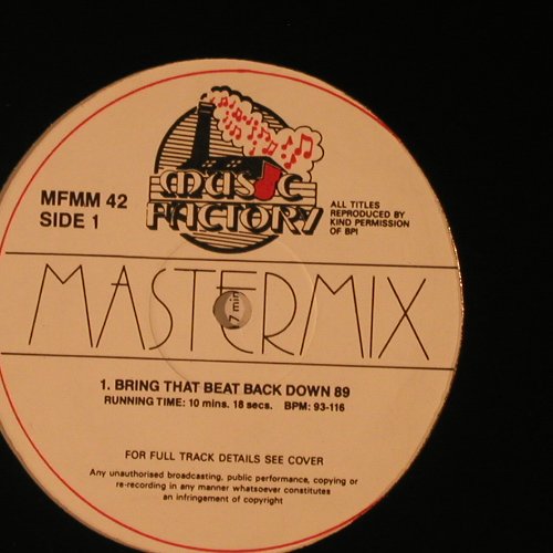 V.A.Mastermix: Bring that beat back down 89, Music Factory(MFMM 42), , 1989 - 12inch - X7913 - 5,00 Euro
