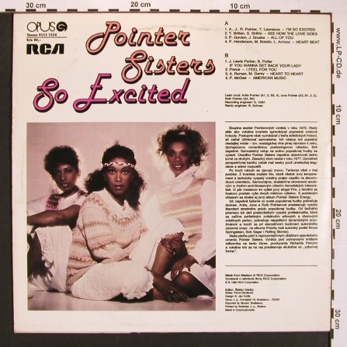 Pointer Sisters: So Excited!, Opus(9113 1524), CSSR, 1982 - LP - X8297 - 7,50 Euro