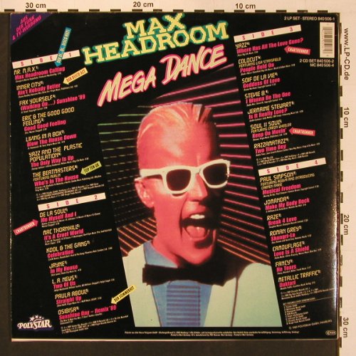 V.A.Max Headroom Mega Dance: Mr.Max.. Metallic Traffic, 28 Tr., Polystar(840 506-1), D, 1989 - 2LP - X8794 - 7,50 Euro