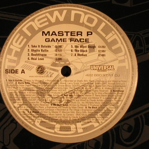 Master P: Game Face, New No Limit Records(422 860 977-1), US, Promo, 2001 - LP - X9731 - 9,00 Euro
