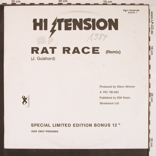 Hi-Tension: Rat Race(re) +sp.lim.ed., one sided, ZYX(Bonus 1), D, m-/vg+, 1984 - 12inch - Y1077 - 4,00 Euro
