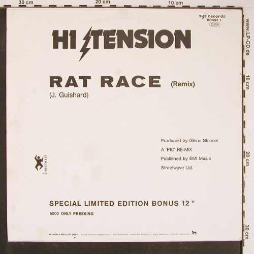 Hi-Tension: Rat Race(re) +sp.lim.ed., one sided, ZYX(Bonus 1), D, m-/vg+, 1984 - 12inch - Y1077 - 4,00 Euro