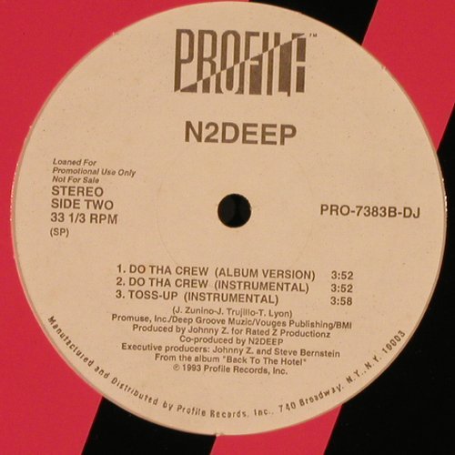 N2deep: Toss-Up*4 / Do Tha Crew*2, Profile, FLC(PRO-7383-DJ), US,Promo, 1993 - 12inch - Y156 - 5,00 Euro