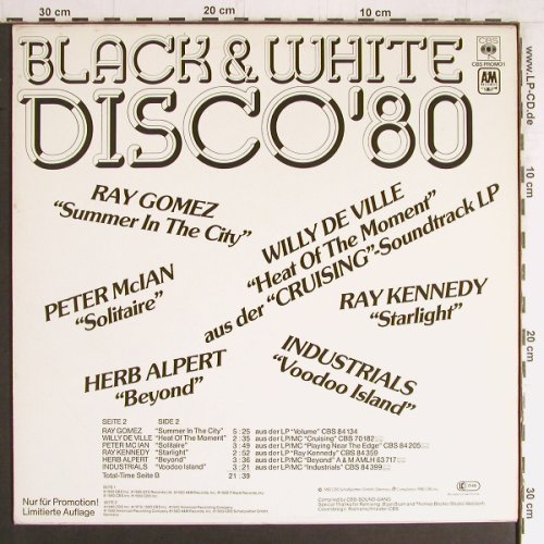 V.A.Black & White Disco'80: SOS Band...Industies,12 Tr. Mix, CBS(PROMO 1), NL,Lim.Ed., 1980 - LP - Y3409 - 7,50 Euro