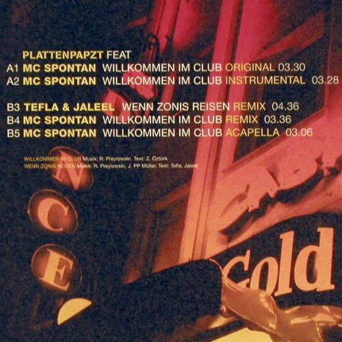 Plattenpapzt feat.MC Spontan: Willkommen im Club*4+1, Jive(103.2452.0), EU, 2000 - 12inch - Y3531 - 4,00 Euro