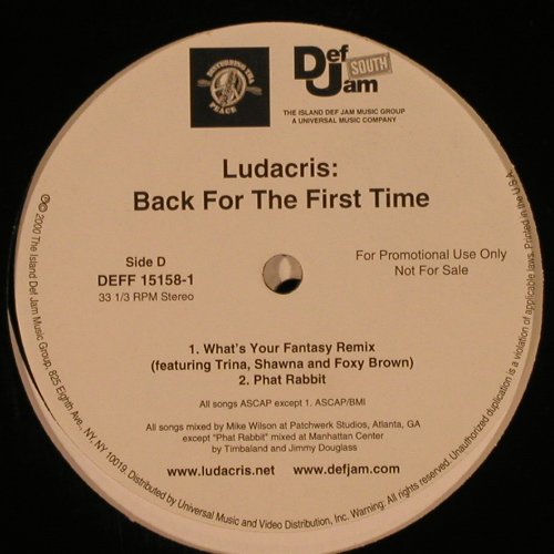 Ludacris: Back For The First Time, Def Jam(15158-1), US, Promo, 2000 - 2LP - Y55 - 9,00 Euro