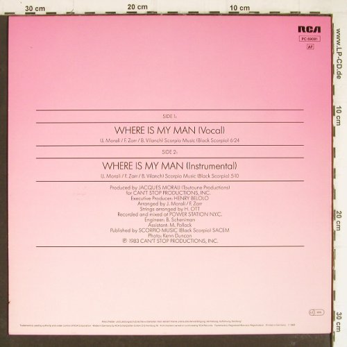 Kitt,Eartha: Where Is My Man*2,6:24vocal,instr., RCA(PC 69081), D, 1983 - 12inch - Y7842 - 4,00 Euro