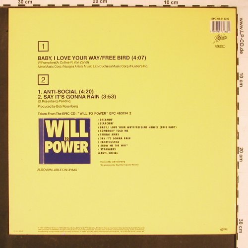 Will To Power: Freebaby +2, Epic(653183 6), NL, 1988 - 12inch - Y959 - 4,00 Euro