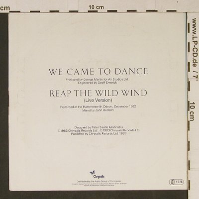 Ultravox: We Came To Dance / ReapTheWildWind, Chrysalis(105 349-100), D, 1983 - 7inch - T1028 - 2,50 Euro