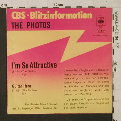 Photos: I'm So Attractive/Guitar Hero, CBS BlitzInfo(CBS S 7984), D,Muster, 1979 - 7inch - T1841 - 10,00 Euro