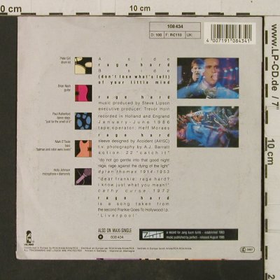 Frankie Goes To Hollywood: Rage Hard / Of Your Little Mind, Island(108 434), D, 1986 - 7inch - T2903 - 2,00 Euro
