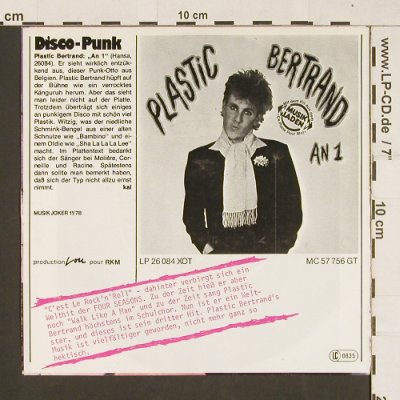 Plastic Bertrand: C'est Le Rock'n'Roll / Super Cool, Hansa(100 076-100), D, 1978 - 7inch - S9501 - 2,50 Euro